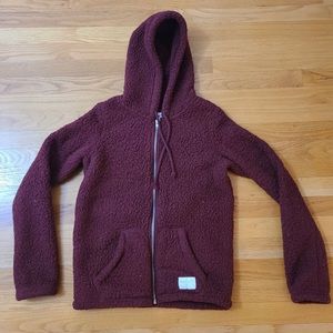 Hollister maroon zip up hoodie